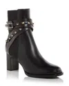 Valentino Garavani Rockstud 70mm Calfskin Ankle Boot Woman Black 41 In Black