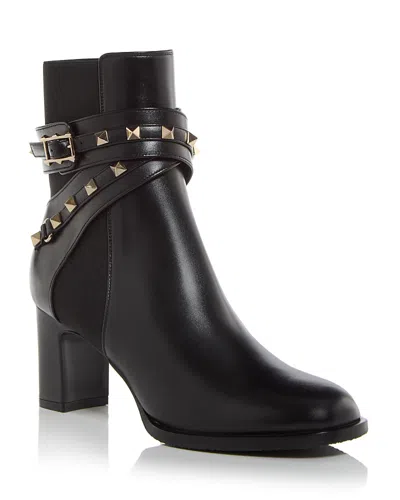 Valentino Garavani Women's Rockstud Embellished Block Heel Booties In Black