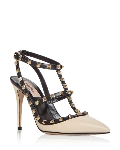 VALENTINO GARAVANI WOMEN'S ROCKSTUD EMBELLISHED CAGED PUMPS