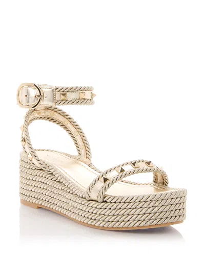 Valentino Garavani Women's Rockstud Espadrille Wedge Sandals In Multi