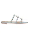 Valentino Garavani `rockstud` Sandals In Porcelain Blue
