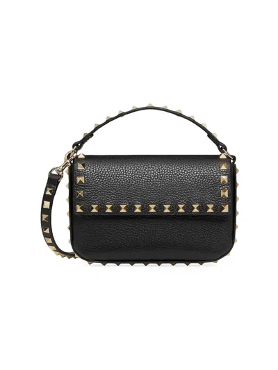 Valentino Garavani Women's Rockstud Grainy Calfskin Pouch In Black