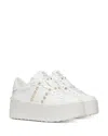 Valentino Women's Rockstud Lace Up Sneakers In White