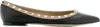 Valentino Rockstud Patent Leather Ballet Flats In Black