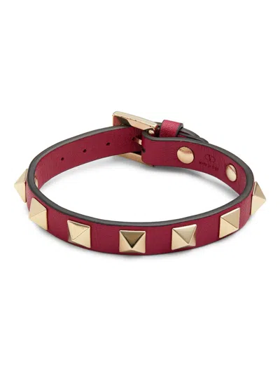 Valentino Garavani Women's Rockstud Leather Bracelet In Brown