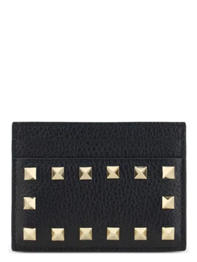 VALENTINO GARAVANI WOMEN'S ROCKSTUD LEATHER CARD CASE