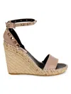 Valentino Rockstud Espadrille Wedge Sandal In Poudre