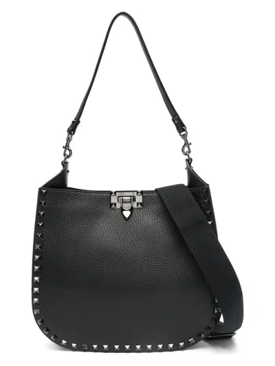 VALENTINO GARAVANI WOMEN'S ROCKSTUD LEATHER HOBO BAG