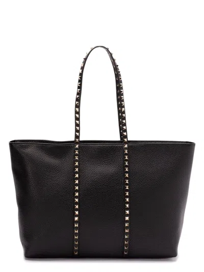 VALENTINO GARAVANI WOMEN'S ROCKSTUD LEATHER MEDIUM TOTE