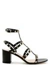 Valentino Women's Rockstud Leather Sandals In Black