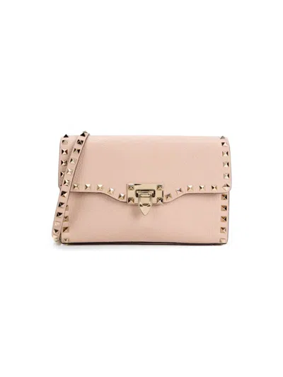 Valentino Garavani Women's Rockstud Leather Shoulder Bag In Pink
