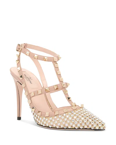 Valentino Garavani Women's Rockstud Mesh Pumps In Rose Canne