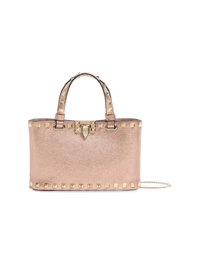 Valentino Garavani Women's Rockstud Mini Shopping Top Handle Bag In Brown