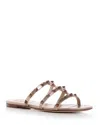 Valentino Garavani Womens Rockstud Leather Sandals Brow In Brown