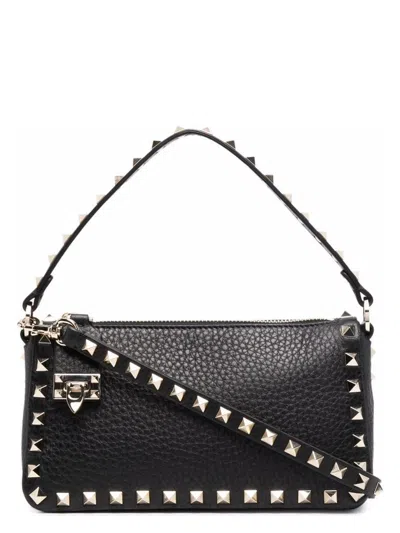 Valentino Garavani Women's Rockstud Small Leather Shoulder Bag In Black