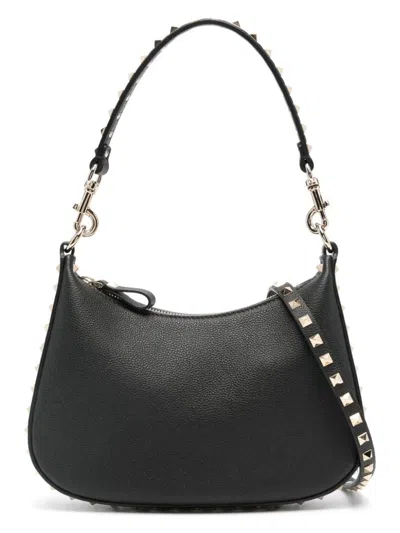 Valentino Garavani Small Rockstud Shoulder Bag In Black