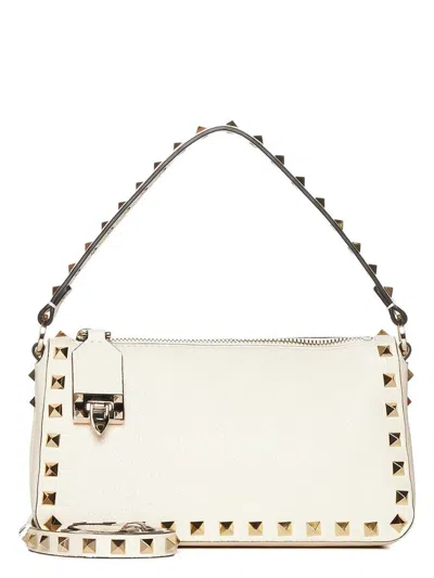 Valentino Garavani Women's Rockstud Small Shoulder Bag In Lightivory