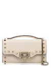 Valentino Garavani Women Rockstud Leather Wallet On Chain In Lightivory