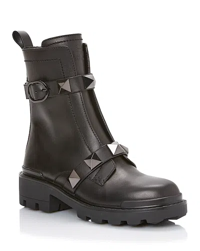 Valentino Garavani Women's Roman Stud Combat Boots With Studs
