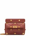 Valentino Medium Roman Stud Shoulder Bag In Ginger Bread