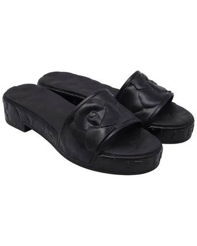 Pre-owned Valentino Garavani Valentino Women's Rubber Atelier Rose Platform Slide (authentic Pre-loved)