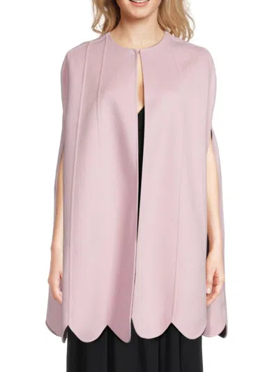 Valentino Women's Scalloped Virgin Wool & Cashmere Cape In Pink