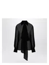 Valentino Semi-transparent Black Silk Chiffon Shirt