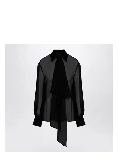VALENTINO WOMEN'S SEMI-TRANSPARENT SILK CHIFFON SHIRT