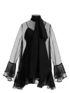 Valentino Chiffon Dress With Bow Detail And Ruffle Hem