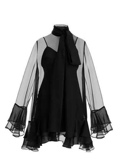 VALENTINO WOMEN'S SEMI TRANSPARENT SILK DRESS