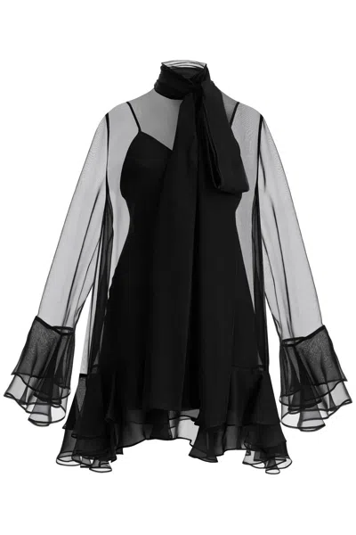 VALENTINO WOMEN'S SEMI TRANSPARENT SILK DRESS