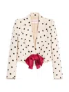 Valentino Garavani Shantung Jacket With Pludepois Prin In White