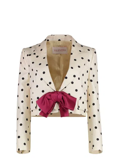 VALENTINO WOMEN'S SHANTUNG JACKET WITH PLUDEPOIS PRIN