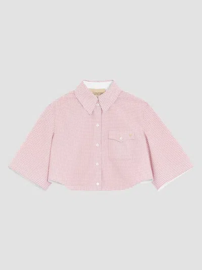Valentino Women's Shirt With Checked Pattern In Pink