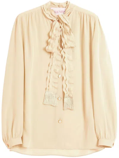 Valentino Long-sleeved Shirt In Nude