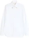 Valentino Tailored White Cotton Shirt With Decorative Buttons In White