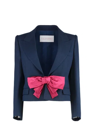 VALENTINO WOMEN'S SHORT JACKET WITH APPLIED BOW