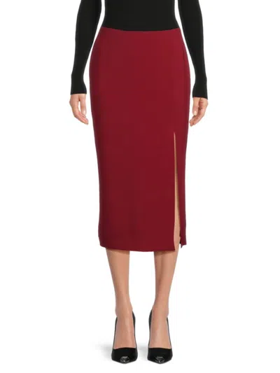 Valentino Women's Side-slit Midi-skirt In Red