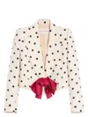 Valentino Bow-embellished Polka-dot Silk-shantung Jacket