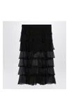 Valentino Semi-sheer Chiffon Midi Tiered Skirt