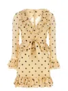 Valentino Belted Ruffled Polka-dot Wool And Silk-blend Mini Dress