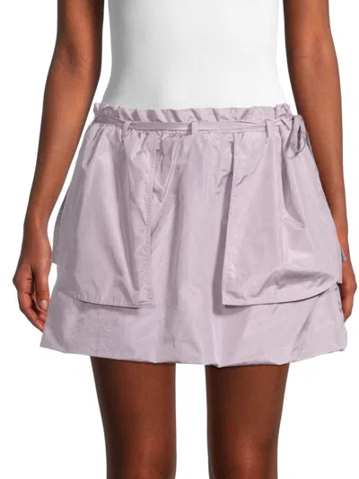 Valentino Women's Silk Paperbag Mini Skirt In Purple
