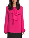 Valentino Women's Silk Tie-neck Blouse In Pink