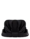 Valentino Black Silk Turban With Golden Details And V Logo In Black