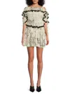 Valentino Women's Silk Volcano Ruffle Minidress In White