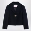 Valentino Vlogo Single-breasted Wool Blazer In Blue