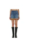 Valentino Garavani Denim Mini Skirt With Jacquard Trim