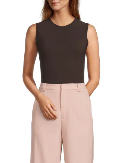 Valentino Women's Sleeveless Jersey Bodysuit In Burgundy