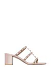 Valentino Block Heel Studded Leather Mules