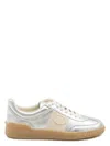 Valentino Village High-top Sneakers With Unique Leather Imperfections In Silver